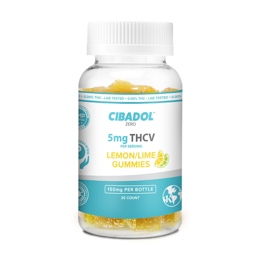Cibadol Zero THCv Lemon Gummy 150mg Per Bottle, 5mg THCV Per Serving, 30ct